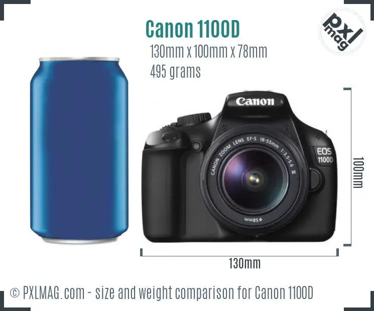 Canon EOS 1100D dimensions scale