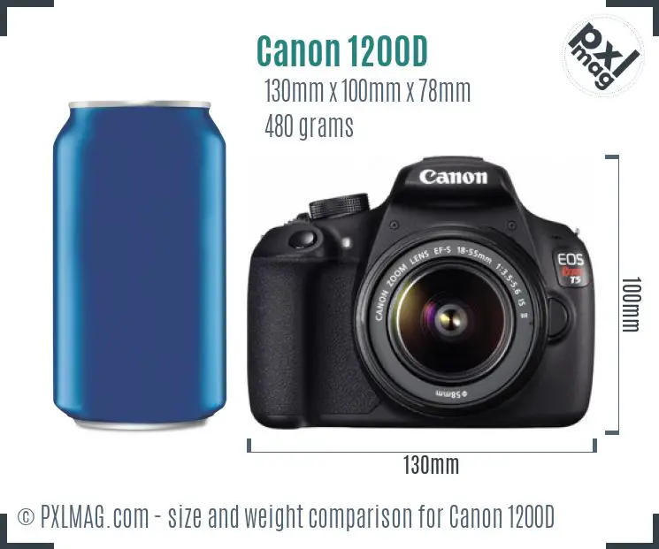 Canon EOS 1200D dimensions scale