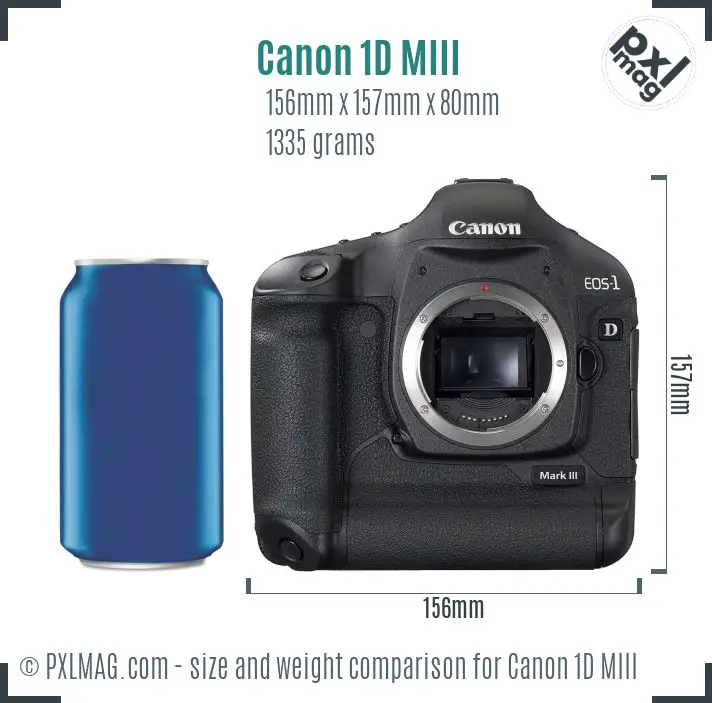 Canon EOS-1D Mark III dimensions scale