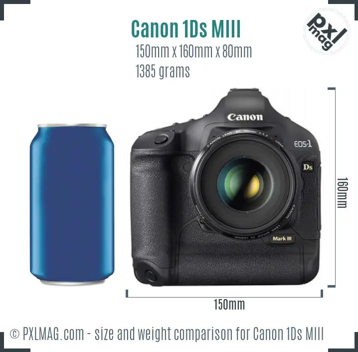 Canon EOS-1Ds Mark III dimensions scale