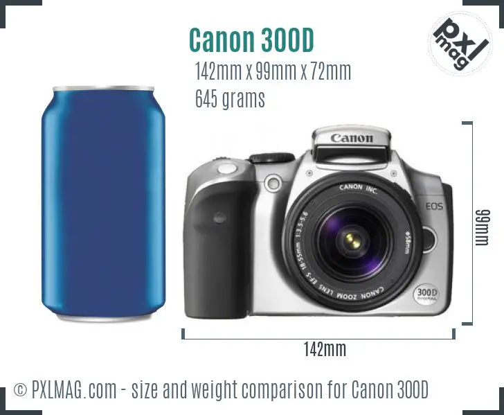 Canon EOS 300D dimensions scale