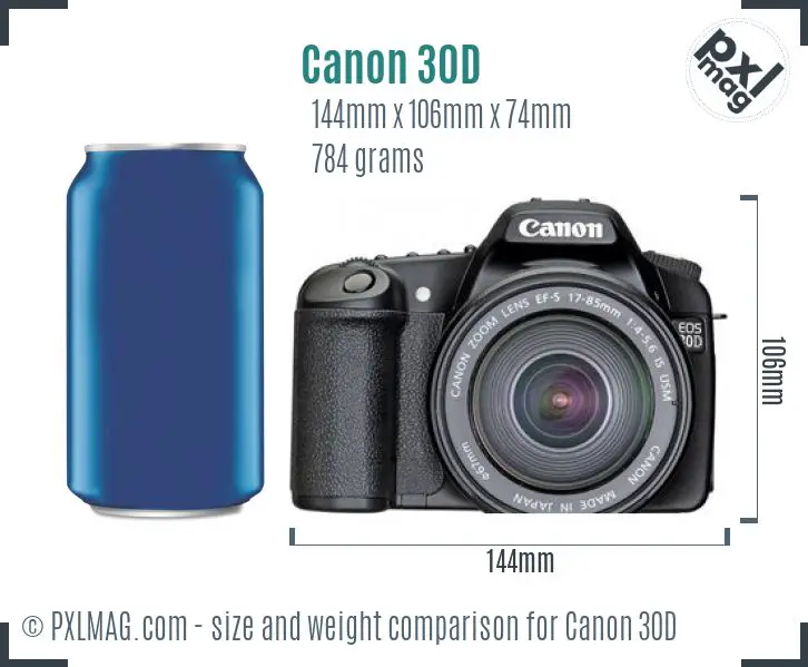Canon EOS 30D dimensions scale