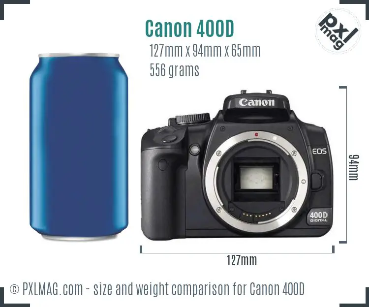 Canon EOS 400D dimensions scale