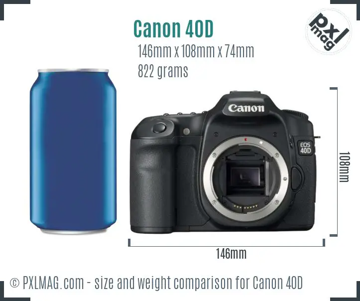 Canon EOS 40D dimensions scale