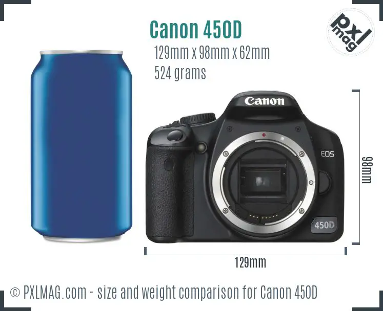 Canon EOS 450D dimensions scale