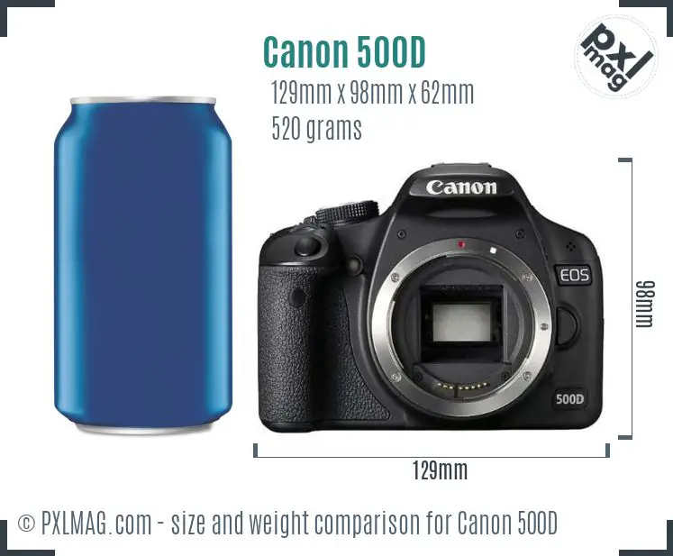 Canon EOS 500D dimensions scale