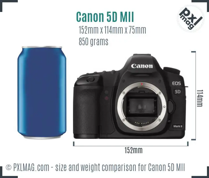 Canon EOS 5D Mark II dimensions scale