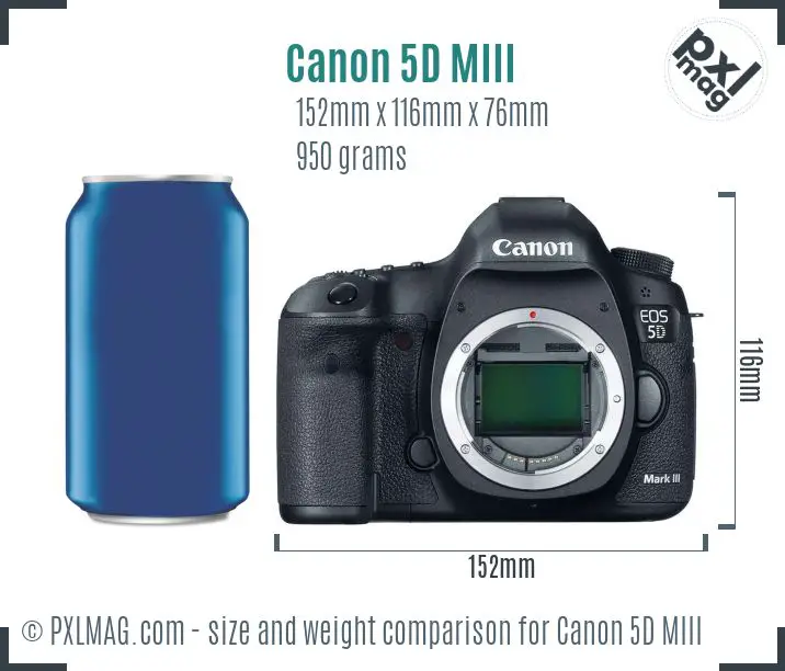 Canon EOS 5D Mark III dimensions scale