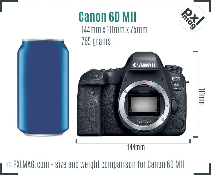 Canon EOS 6D Mark II dimensions scale