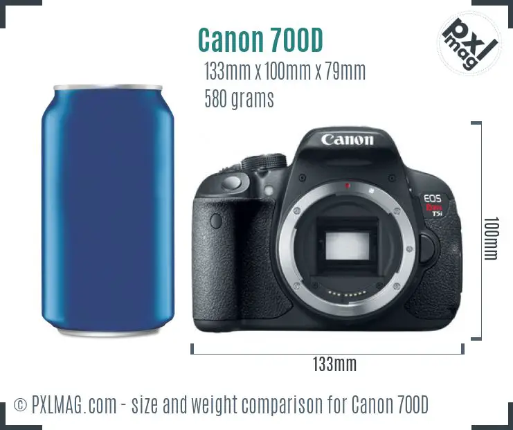 Canon EOS 700D dimensions scale