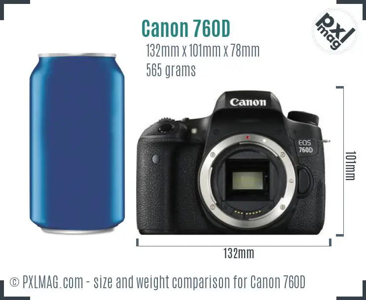 Canon EOS 760D dimensions scale