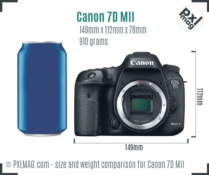 Canon EOS 7D Mark II dimensions scale