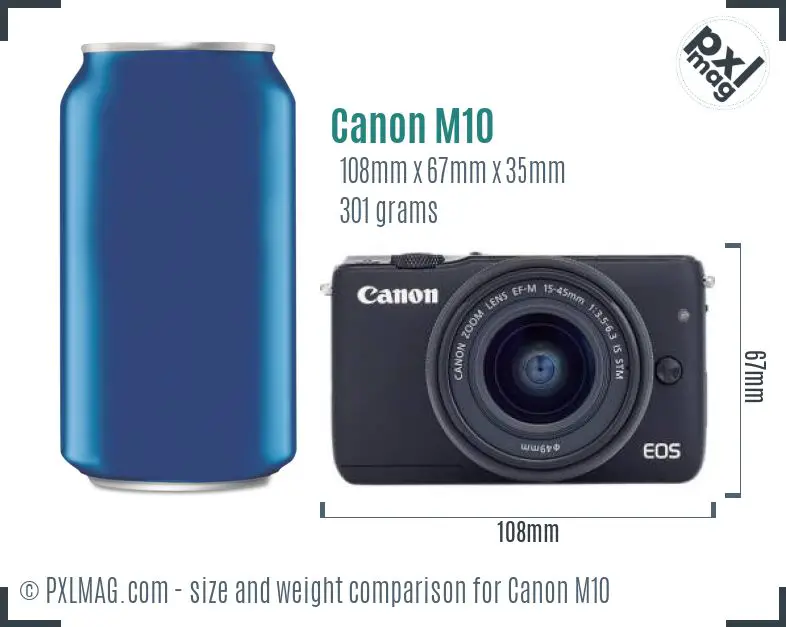 Canon EOS M10 dimensions scale