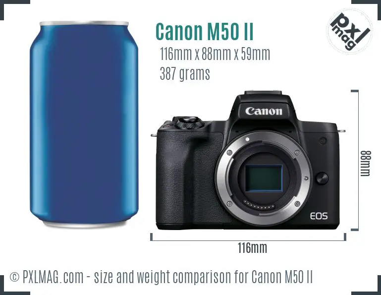 Canon EOS M50 Mark II dimensions scale