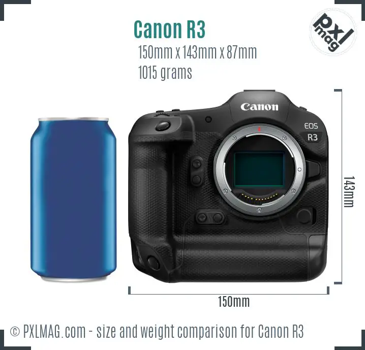 Canon EOS R3 dimensions scale