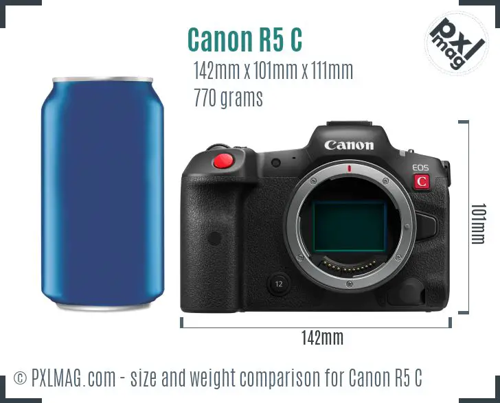 Canon EOS R5 C dimensions scale