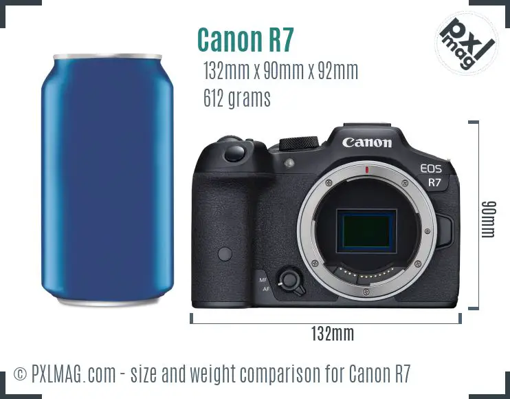 Canon EOS R7 dimensions scale