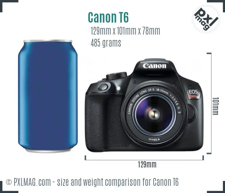 Canon EOS T6 dimensions scale
