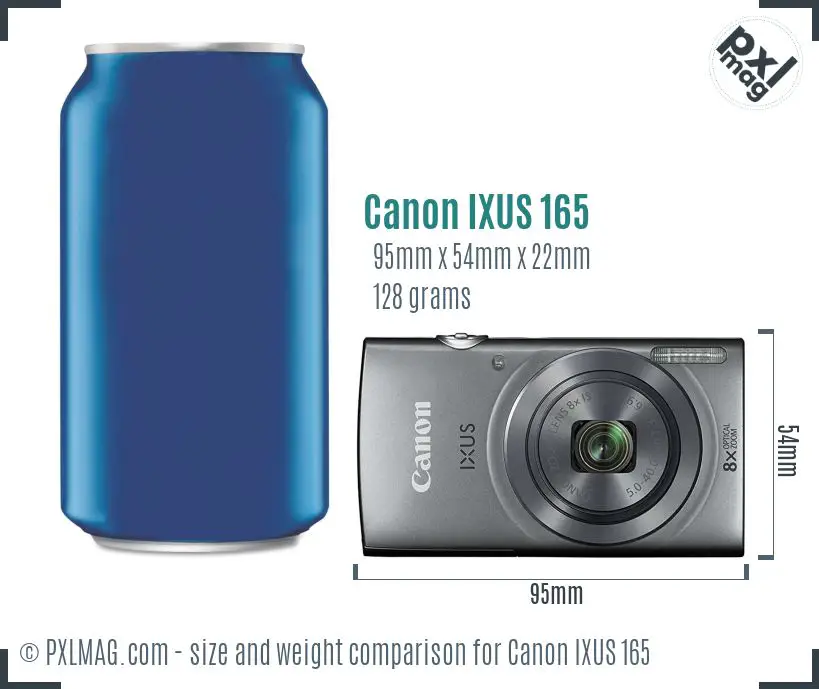 Canon IXUS 165 dimensions scale