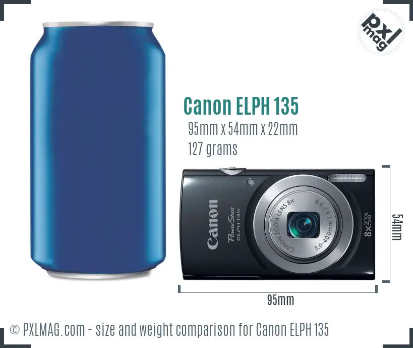 Canon PowerShot ELPH 135 dimensions scale