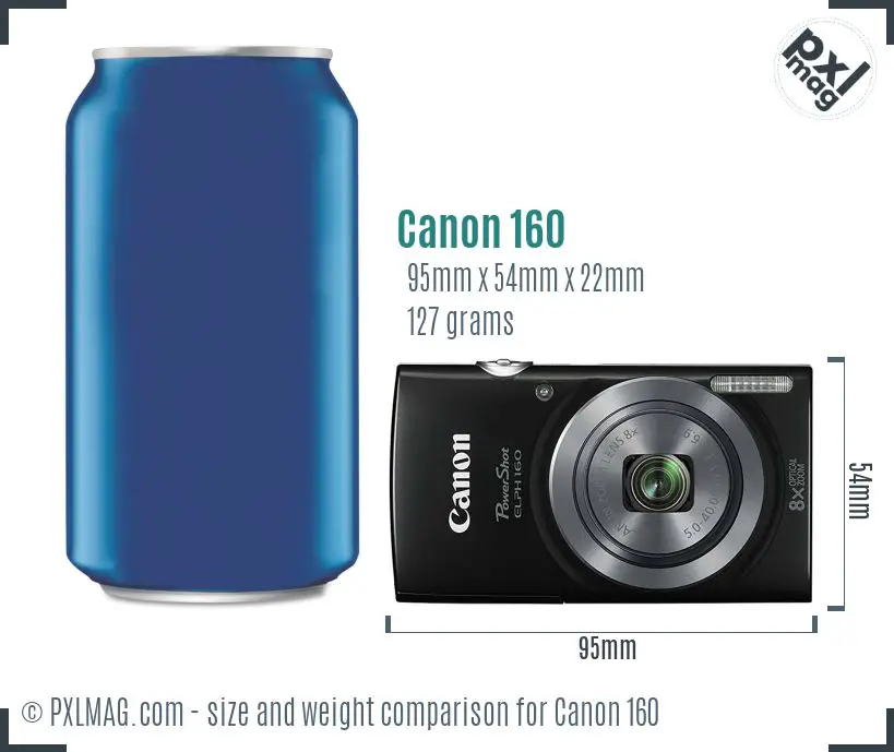 Canon PowerShot ELPH 160 dimensions scale