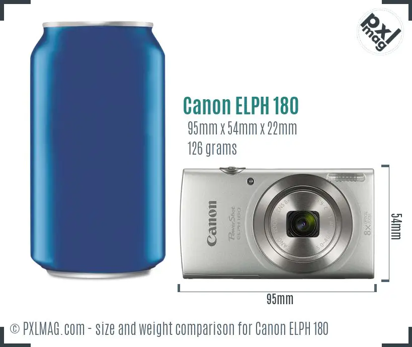 Canon PowerShot ELPH 180 dimensions scale