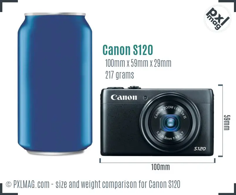 Canon PowerShot S120 dimensions scale