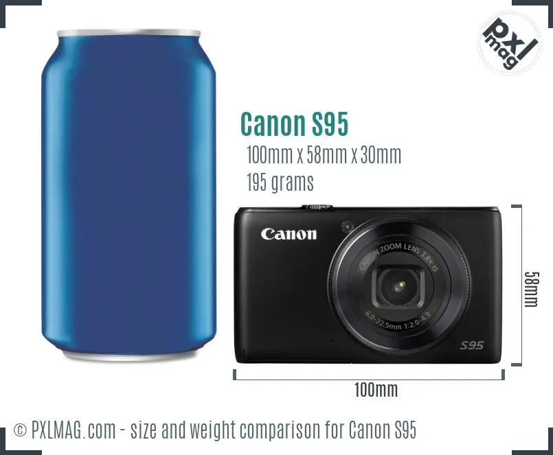Canon PowerShot S95 dimensions scale