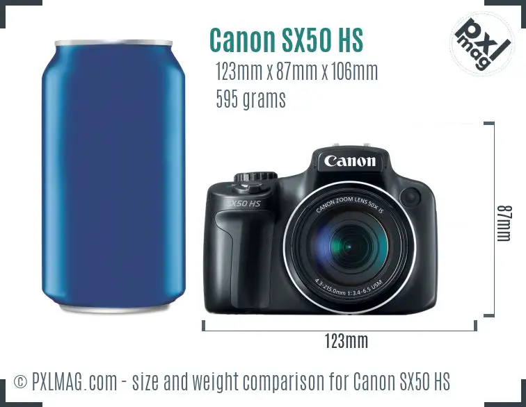 Canon PowerShot SX50 HS dimensions scale