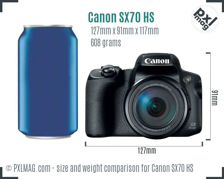 Canon PowerShot SX70 HS dimensions scale