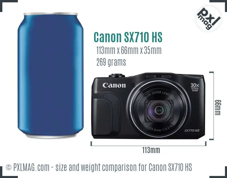Canon PowerShot SX710 HS dimensions scale