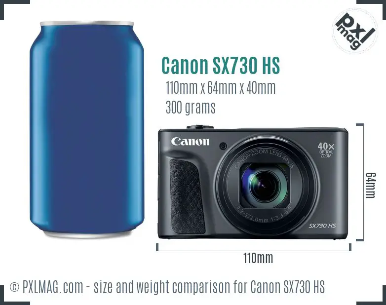 Canon PowerShot SX730 HS dimensions scale