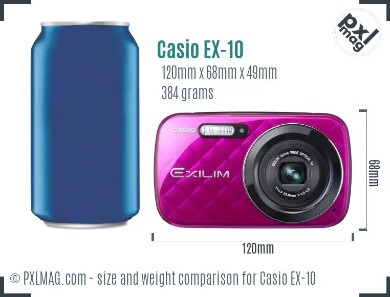 Casio Exilim EX-10 dimensions scale