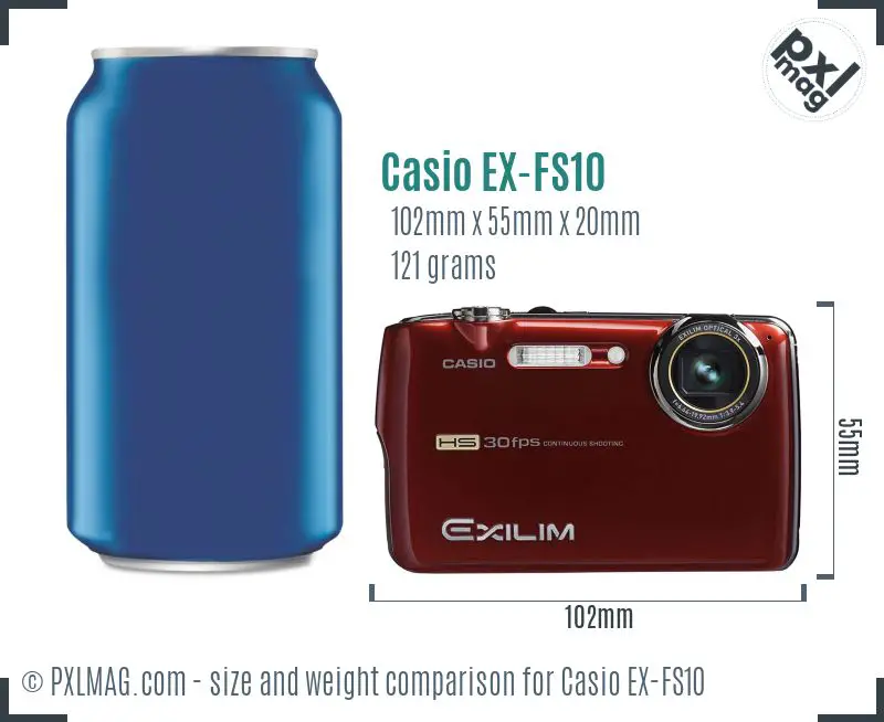 Casio Exilim EX-FS10 dimensions scale