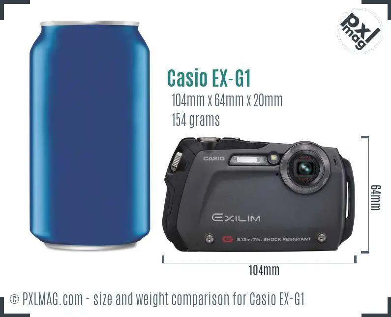 Casio Exilim EX-G1 dimensions scale