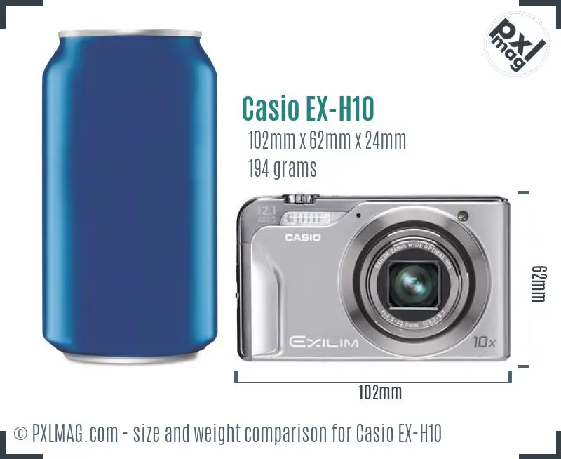 Casio Exilim EX-H10 dimensions scale