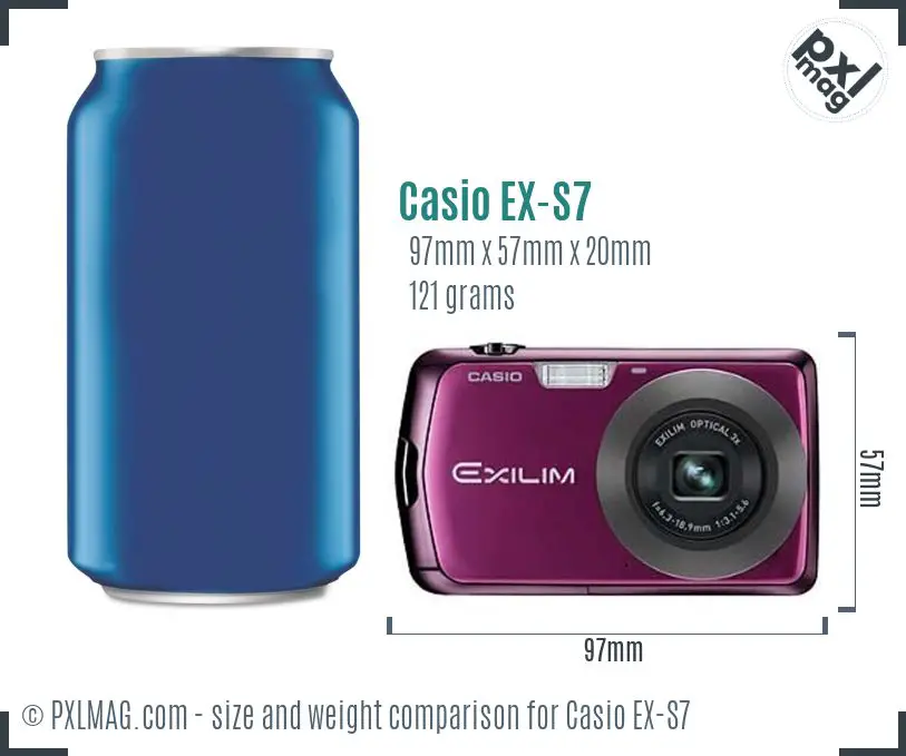 Casio Exilim EX-S7 dimensions scale