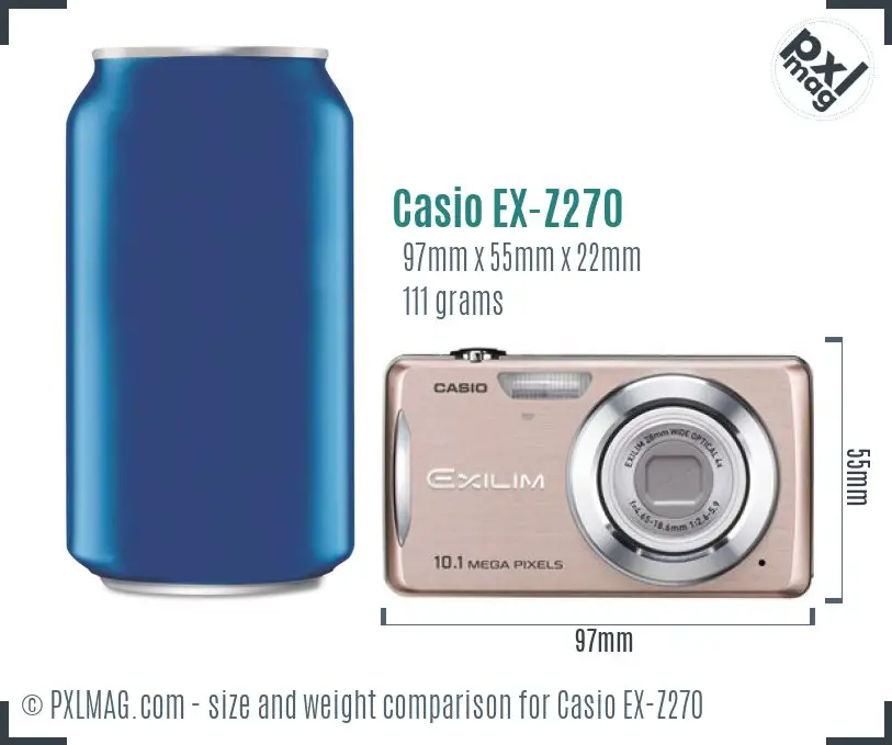 Casio Exilim EX-Z270 dimensions scale