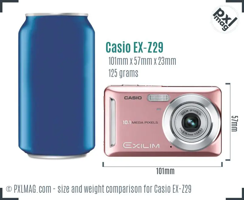 Casio Exilim EX-Z29 dimensions scale