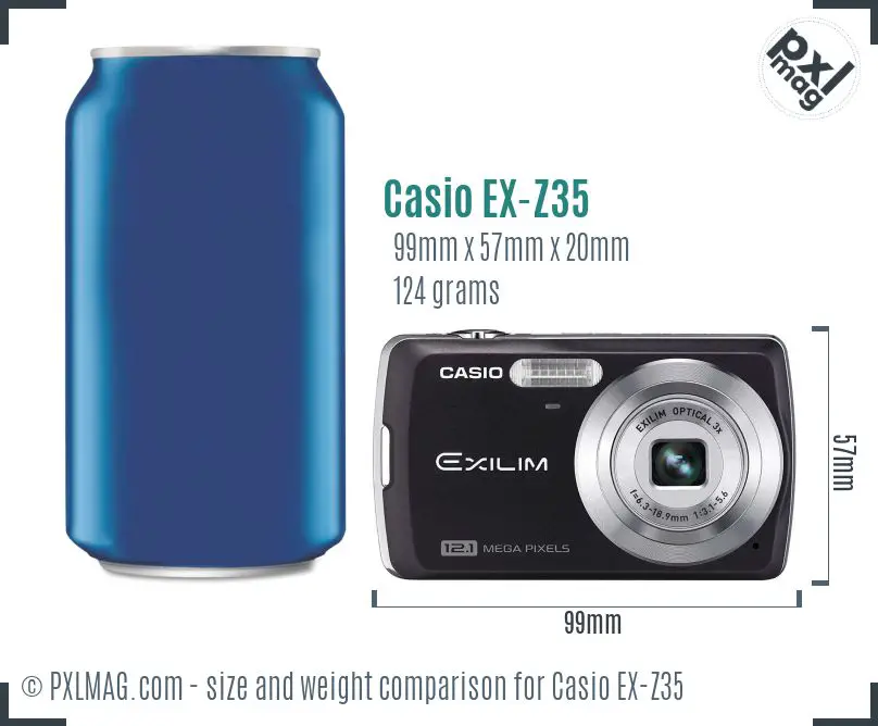 Casio Exilim EX-Z35 dimensions scale