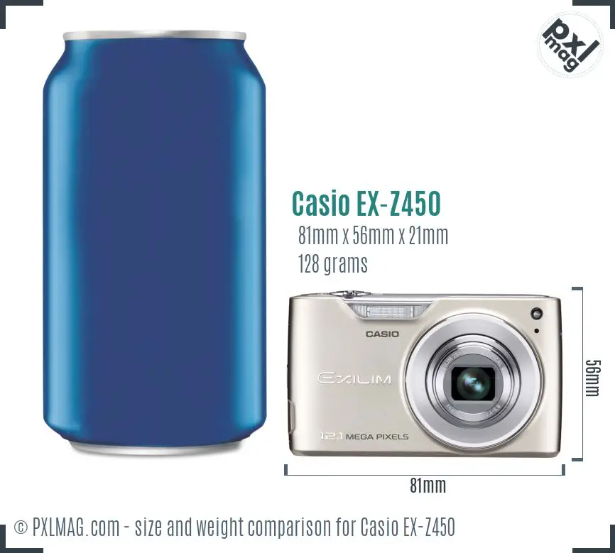 Casio Exilim EX-Z450 dimensions scale