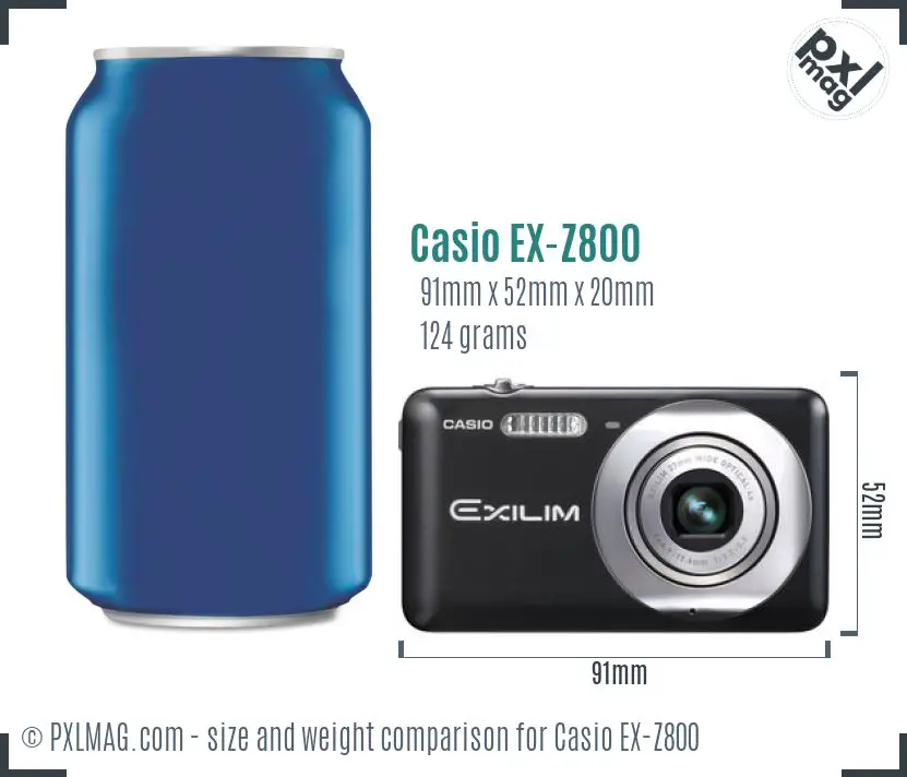 Casio Exilim EX-Z800 dimensions scale