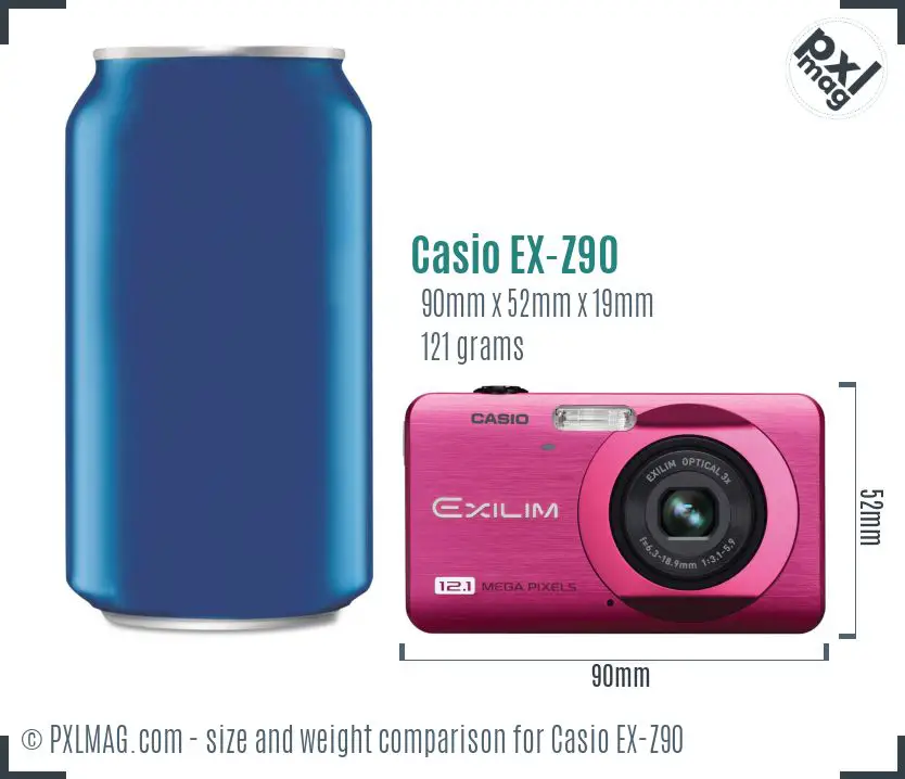 Casio Exilim EX-Z90 dimensions scale