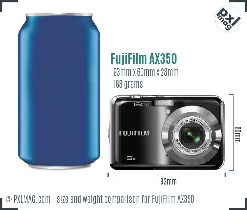 FujiFilm FinePix AX350 dimensions scale