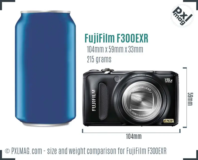 FujiFilm FinePix F300EXR dimensions scale
