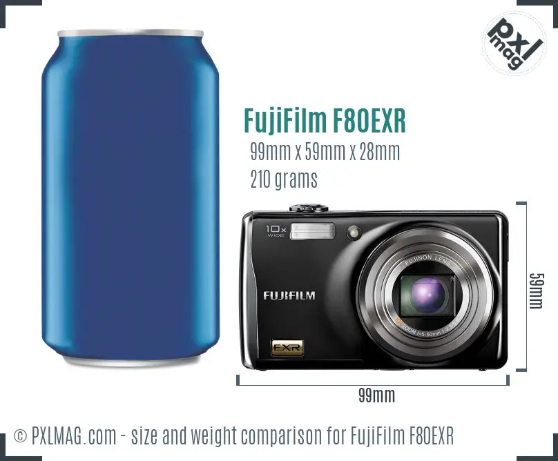 FujiFilm FinePix F80EXR dimensions scale