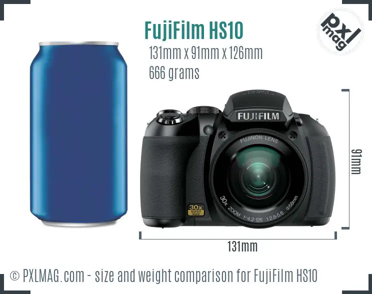 FujiFilm FinePix HS10 dimensions scale