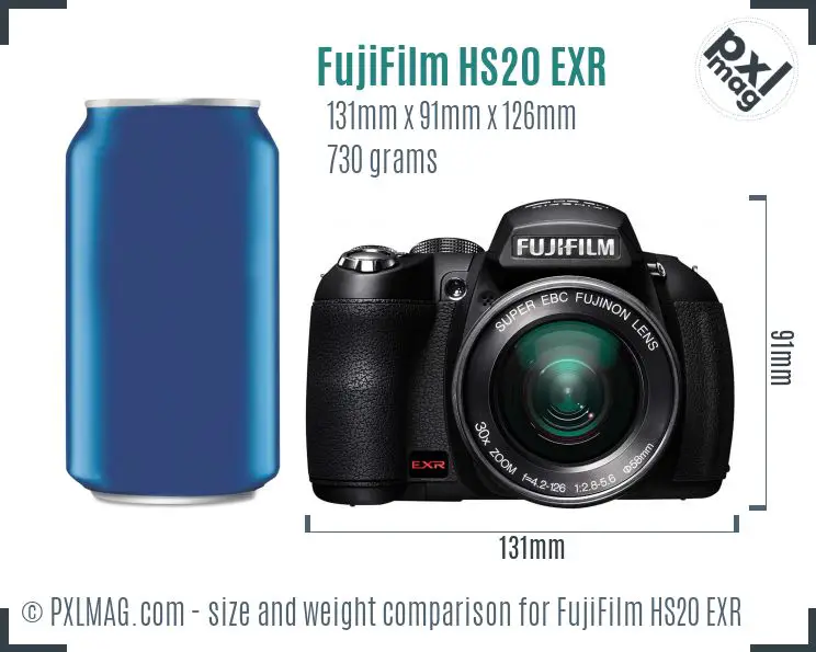 FujiFilm FinePix HS20 EXR dimensions scale