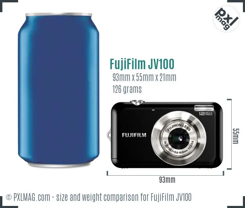FujiFilm FinePix JV100 dimensions scale
