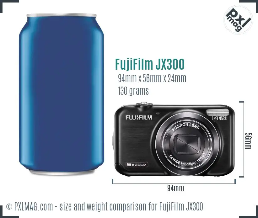 FujiFilm FinePix JX300 dimensions scale